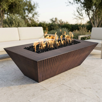 The Outdoor Plus 96" Atlantic Fire Pit — 18" Tall — Hammered Copper — patio view