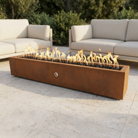 The Outdoor Plus 72" Eaves Fire Pit — Corten Steel — patio view