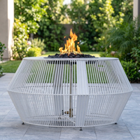 The Outdoor Plus 48-Inch Cesto Fire Pit — White — patio view