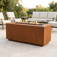 The Outdoor Plus 84" Pismo Fire Pit — Corten Steel — patio view
