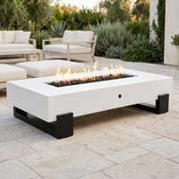 The Outdoor Plus 72-Inch Baja Fire Pit — Black & White — patio view