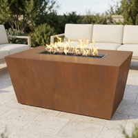 The Outdoor Plus 60" Mesa Fire Pit — Corten Steel — patio view