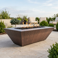 The Outdoor Plus 60" Atlantic Fire Pit — 18" Tall — Hammered Copper — patio view