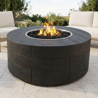 The Outdoor Plus 60" Sequoia Fire Pit — 24" Tall — Wood Grain — patio view