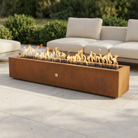 The Outdoor Plus 60" Eaves Fire Pit — Corten Steel — patio view