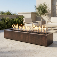 The Outdoor Plus 72" Eaves Fire Pit — Hammered Copper — patio view