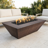 The Outdoor Plus 96" Atlantic Fire Pit — 24" Tall — Hammered Copper — patio view