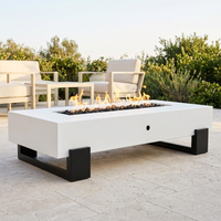 The Outdoor Plus 84-Inch Baja Fire Pit — Black & White — patio view