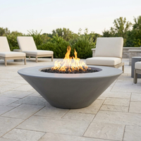 The Outdoor Plus 60" Cazo Fire Pit — Wide Ledge — GFRC — Plug & Play — patio view