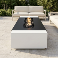 The Outdoor Plus 96-Inch Moonstone Fire Pit — Black & White — alternate view