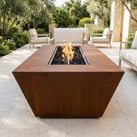 The Outdoor Plus 96" Atlantic Fire Pit — 18" Tall — Corten Steel — alternate view