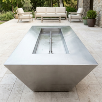 The Outdoor Plus 60" Atlantic Fire Pit — 18" Tall — Stainless Steel — alternate view