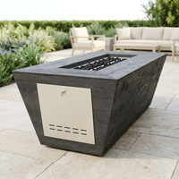 The Outdoor Plus 60" Rectangular Plymouth Fire Pit — 16" Tall — Wood Grain — alternate view