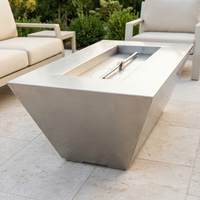 The Outdoor Plus 48" Atlantic Fire Pit — 24" Tall — Stainless Steel — alternate view