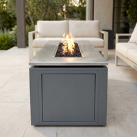 The Outdoor Plus 46-Inch Merona Fire Table — Stainless Top & Powder-Coat Base — alternate view
