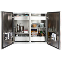 Summerset Madera 40" Full-Height Vertical Dry Storage Pantry - Stainless Steel & Teak