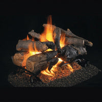 20-inch Charred American Oak See-Through Vented Gas Logs by Real Fyre