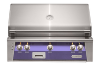 Alfresco ALXE 36-Inch Built-In Natural Gas Grill — Lilac / Blue Lilac Gloss — manufacturer front view