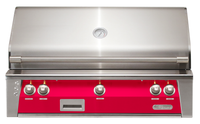 Alfresco ALXE 42-Inch Built-In Natural Gas Grill — Raspberry Red Gloss — manufacturer front view