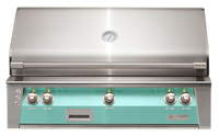 Alfresco ALXE 42-Inch Built-In Natural Gas Grill — Light Green Gloss — manufacturer front view