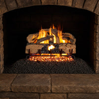 24" Charred Evergreen Split Oak Vented Gas Log Set | Real Fyre