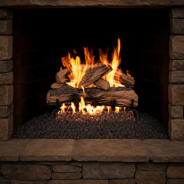 24" Split Oak Designer Plus Vented Gas Log Set | Real Fyre