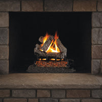 36" Rustic Oak Vented Gas Log Set | Real Fyre