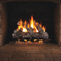42" Rustic Oak Vented Gas Log Set | Real Fyre