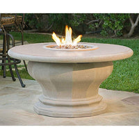 American Fyre Designs 48" Inverted Round Gas Fire Table with Concrete Top