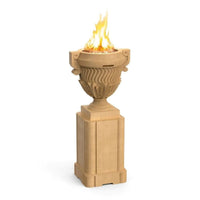 American Fyre Designs Piage 26" Gas Fire Urn with Pedestal - Café Blanco