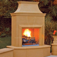 American Fyre Designs Petite Cordova 65" Vented Outdoor Gas Fireplace - Cafe Blanco