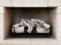 36" Aspen Timbers Vented Gas Log Set | Hargrove — installed in masonry fireplace