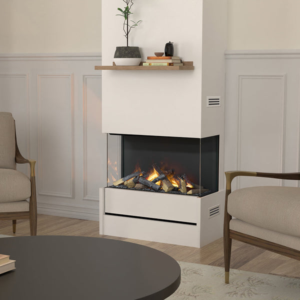 Dimplex Optimyst Aura 30" water vapor electric fireplace with 3D flame and multi-sided visibility