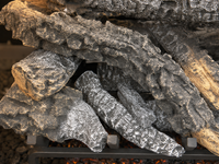 24" Canyon Timbers Vented Gas Log Set | Hargrove — close-up bark and ember detail
