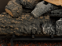 21" Cross Timbers Vented Gas Log Set | Hargrove — close-up bark and ember detail
