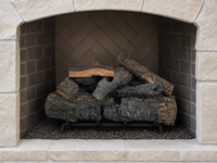 24" Cross Timbers Vented Gas Log Set | Hargrove — installed in masonry fireplace