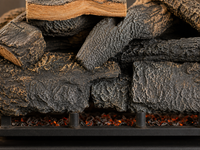 24" Cross Timbers Vented Gas Log Set | Hargrove — close-up bark and ember detail