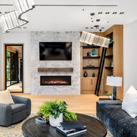 Empire Boulevard 60" Direct Vent Linear Gas Fireplace with 60" glass viewing and halogen accent lighting