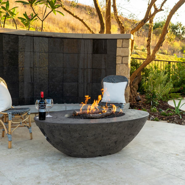 Calais 60" Oval Concrete Fire Pit Table | American Fyre Designs