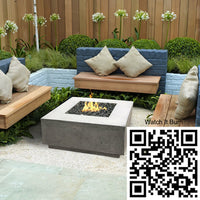 Tavola II 36" Square Concrete Fire Pit Table | Prism Hardscapes — view 3