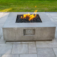 Tavola III 48" Square Concrete Fire Pit Table | Prism Hardscapes — view 3