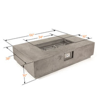 Tavola IV 38" Rectangle Concrete Fire Pit Table | Prism Hardscapes — view 4