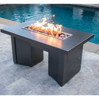 Alameda Rectangle Powder Coat Steel Fire Pit Table | The Outdoor Plus