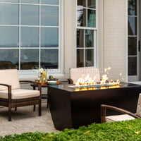 Avalon Linear Rectangle Powder Coat Steel Fire Pit Table | TOP