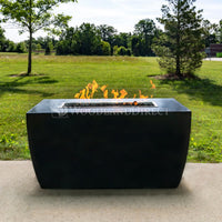 Avalon Linear Rectangle Powder Coat Steel Fire Pit Table | TOP — view 4