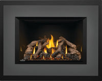 Napoleon Oakville X4 gas fireplace insert product shot with charcoal large faceplate