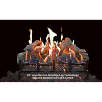 Grand Canyon Lava Front-View Vented Gas Burner with GlowFire Logs - 24" Natural Gas, Variable Electronic Ignition