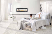 Napoleon Vector 50 See Through linear gas fireplace lifestyle room set
