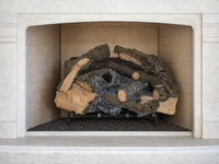 21" Rustic Timbers Vented Gas Log Set | Hargrove — installed in masonry fireplace