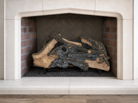 24" Rustic Timbers Vented Gas Log Set | Hargrove — installed in masonry fireplace